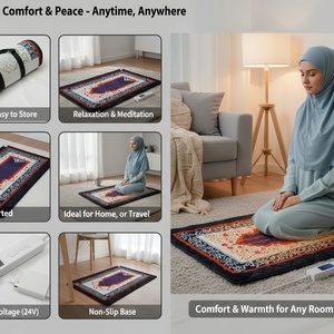 Simple Design Home Use Electric Heating Square Woven Crystal Super Soft <b>Prayer</b> <b>Mat</b> Customized Modern Religious Muslim Islamic - Product Image 5