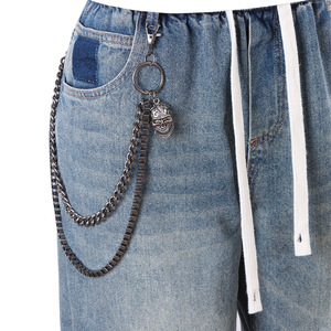 Double Layer Metal Waist <b>Chain</b> Skull Design Zinc Alloy Hip Hop Street Style Fashion Pants <b>Chain</b> For Men Daily Wear - Product Image 5