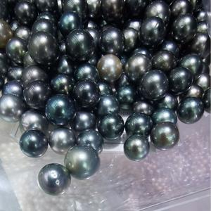 Perla Tahitiana suelta Natural 8-13mm agua de mar Negro Tahití nacarado alta calidad de grado AAAAA para Joyería Fina - Product Image 6