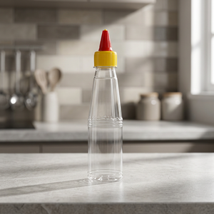 <b>200ml</b> Food Grade PET Cylinder Sauce <b>Bottle</b> with Screw Cap and Precision Nozzle for Chili Sauce Ketchup Condiment Packaging - Product Image 3