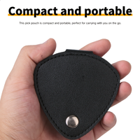Porte-médiators de guitare en cuir PU, étui pour médiators de guitare en forme de triangle avec bouton-pression, pochette de rangement pour médiators de guitare