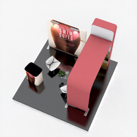 Stand d'exposition modulaire personnalisé en aluminium 10x10 pieds avec toile tendue pour salon professionnel