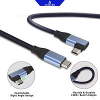 Câble d'extension USB 3.0 3.1 3.2 Type-C (Tipo C) mâle-femelle à angle droit avec verrouillage par vis pour casque VR personnalisé, charge rapide
