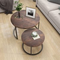 Set Meja Kopi Desain Sarang Kayu Bulat Kecil Mewah untuk Perabot Ruang Tamu
