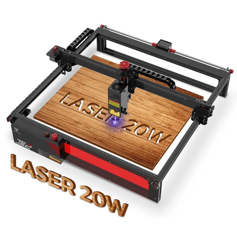 TWOTREES TS2 20W Alta Potência 410*410mm CNC Área De Gravura Fixa Foco 450nm Máquinas De Marcação A Laser Usadas Comerciais