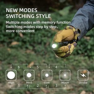 Wuben T2 Trọng lượng nhẹ Mini torch <span class=keywords><strong>AA</strong></span> EDC đèn pin chiến thuật cho cắm trại ngoài trời Đi Bộ Đường dài không thấm nước IP68 Hợp kim nhôm cơ thể đèn - Product Image 3