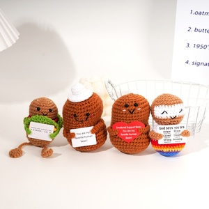 DIY Mini Crochet Đồ chơi thiết lập tay-dệt năng lượng tích cực Búp bê đồ chơi mềm dệt vải thủ công mỹ nghệ có tính năng Crochet Rau động vật - Product Image 2