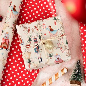 Christmas Wrapping Paper Reversible Nutcracker Design 17 In X 32.8 Ft Gift <b>Wrap</b> For Holiday Crafting - Product Image 2