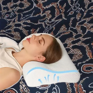 Almohada Ortopédica de Espuma Viscoelástica <span class=keywords><strong>HNOS</strong></span> para Niños y Bebés - Uso para Lactancia y Sueño, Forma Trapezoidal Personalizable, Antibacteriana - Product Image 2