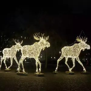 24V led büyük hayvan açık noel ren geyiği dize ışık bahçe merkezi dekorasyon için tatil dekorasyon