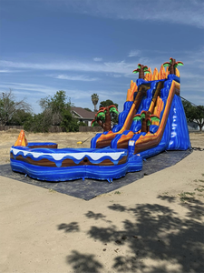 Lớp thương mại ngoài trời vui vẻ sân sau Công viên trượt nước bơm hơi với hồ bơi giật gân cho trẻ em và người lớn - Product Image 4