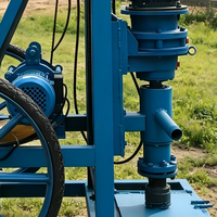 Foreuse rotative électrique automatique télescopique avec moteur et gros pneus pour l'exploitation minière du charbon, profondeur maximale de forage 80m, petite machine de forage