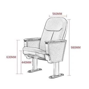 Asiento de Plástico para Teatro Escolar, Silla de Auditorio con Tablero de Escritura - Product Image 5
