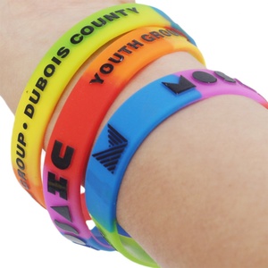 Bracelet coloré Youmigift pas cher, bracelet en silicone de haute qualité, bracelet personnalisé à thème de fête coloré segmenté - Product Image 2