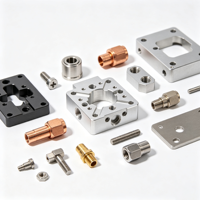 Plaque en aluminium usinée CNC sur mesure, connecteur en laiton, raccords filetés en acier inoxydable