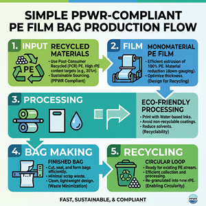 Sacs en plastique personnalisés avec fermeture éclair, en PPWR recyclé GRS, pour emballage de vêtements, <span class=keywords><strong>prix</strong></span> d'usine en gros - Product Image 6