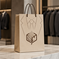 Sacs en papier kraft personnalisés avec logo, directement de l'usine, sacs d'emballage pour vêtements, sacs de shopping, sacs de luxe classiques couleur kaki