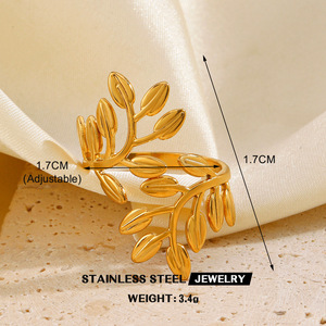 <span class=keywords><strong>Anelli</strong></span> di gioielli <span class=keywords><strong>personalizzati</strong></span> di moda senza appannamento PVD placcati in oro con spago artistico in acciaio inossidabile <span class=keywords><strong>anelli</strong></span> di tendenza per le donne - Product Image 6