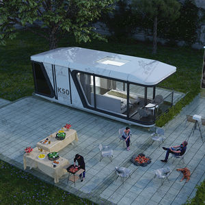 Casas de <span class=keywords><strong>piscina</strong></span> de cápsulas prefabricadas Salón de paredes de vidrio templado Low-E incorporado <span class=keywords><strong>para</strong></span> Villa Oficina Material de panel sándwich duradero - Product Image 3