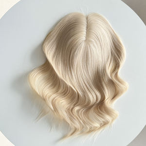 Topper de Cabello Humano Ondulado Rubio Duradero y Transpirable de Fábrica al por Mayor, 14-18 Pulgadas, 5*6 Mono Topper de Alta Calidad # 60 Colores - Product Image 1