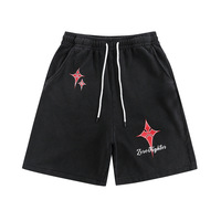 Pantalones Cortos Deportivos de Estilo Hip Hop Vintage Lavados, con Serigrafía Personalizada, Hasta la Rodilla, para Hombre, Venta al Por Mayor