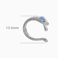 Boucles d'oreilles délicates en forme de serpent givré avec un œil en zircon bleu, pour femmes, sans perçage, en argent sterling 925, manchette d'oreille, bijoux fins personnalisés