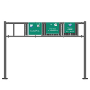 Poteau de signalisation en acier Poteau de sécurité pour parking Panneau d'affichage numérique Poteau de lampadaire Autoroute DMS Traffic LED Display Gantry - Product Image 3