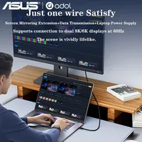Kabel Thunderbolt 5 Baru 120Gbps PD 240W Kabel Data Pengisian Cepat 8K60Hz Tipe C untuk MacBook, iPad, iPhone, Android