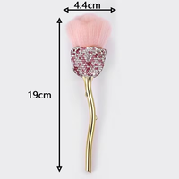 Nettoyage des ongles en nylon avec des strass brillants de luxe personnalisés, des zircons, une poignée douce, pour l'art des ongles, des fleurs de rose