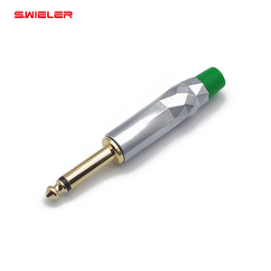 Forma de diamante 6,35mm Ts Mono macho <span class=keywords><strong>Jack</strong></span> conector niquelado cobre Ofc cobre 1/4 enchufe guitarra mezclador Audio 6,35mm Jacks - Product Image 1