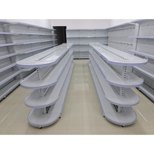 Expositor metálico personalizable tipo gondola de extremo, de Vietnam, de 3-5 niveles, sin respaldo, con instalación rápida y estantes perforados - Product Image 5