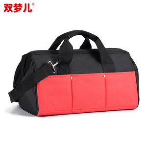 Bolsa de Herramientas Shuangmeng'er Roja con 5/9 Bolsillos, Cierre de Cremallera, Asa Doble, Portátil, para Almacenamiento y Reparación - Product Image 1