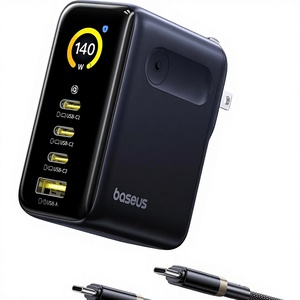 Cargador USB C de 140W, 4 Puertos, Carga Rápida para Múltiples Dispositivos, Pantalla Inteligente Táctil, Tecnología GaN - Product Image 1