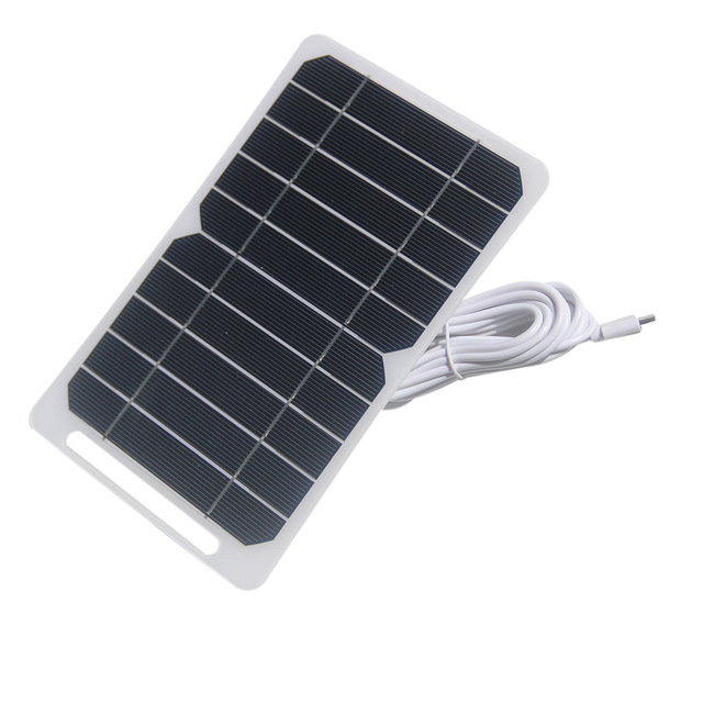 Mini Solar Panel 5W 5V Type-C Output Small Size Solar Panel for Outdoor Camera Mobile Phones 125X125MM Mono Solar Cells