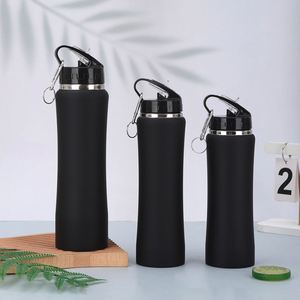 Sports Running Stainless Steel Vacuum <b>Water</b> <b>Bottle</b> 600ml <b>750ml</b> Double Wall Insulated Straw Lid Portable Outdoor Hiking Flask - Product Image 6
