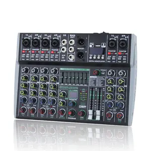 AK8 professional mixer with 8-channel audio mixer, built-in MP3 player, 7-segment balanced for family gatherings