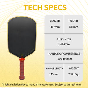Paleta de Pickleball Bread and Butter Loco, Núcleo de Espuma de Doble Densidad de 16 mm, Híbrida, Alargada, Fibra de Carbono Cruda T700 - Product Image 6