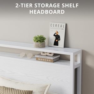 SENYU Minimalist <b>Queen</b> <b>Size</b> Wood <b>Bed</b> <b>Frame</b> with Storage Headboard and Underbed Drawers Bedroom Furniture - Product Image 3