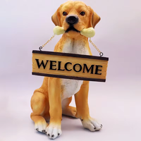 Décoration d'intérieur vintage, statue en résine en forme de Golden Retriever, ornements de jardin extérieur, panneau de bienvenue pour chien, sculptures personnalisées