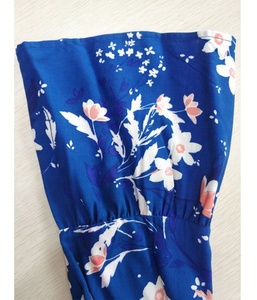 <span class=keywords><strong>Robe</strong></span> à rayonne avec imprimés bleus, tenue à la mode avec ouverture frontale, manches 3/4 - Product Image 5