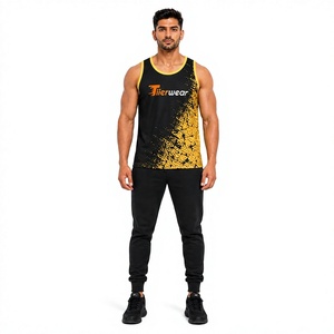 Wholesale <b>Mens</b> Sublimated Tank Top Custom Gym <b>Stringer</b> <b>Vest</b> Sportswear Manufacturer Quick Dry Workout Bodybuilding Running - Product Image 1