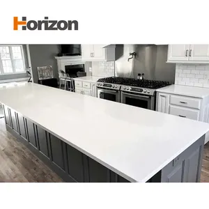 Horizon Calacatta Zuiver Wit Kwartssteen Voor Fabricate Kwartsplaat