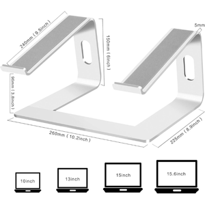 Supporto portatile portatile in lega di alluminio rimovibile per Laptop supporta <span class=keywords><strong>notebook</strong></span> e computer portatili Desktop in magazzino - Product Image 2