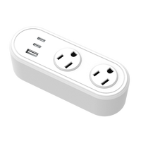 Duvara Monte Edilebilir Aşırı Gerilim Koruyucu 360 °   Döndürülebilir AC Priz PD 20W USB C Hızlı Şarj 2USB-A 2USB-C Ev Ofis Mutfak için