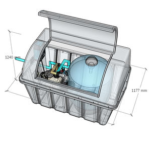Coffre-fort de filtration semi-enterré souterrain en fibre de verre Équipement et accessoires de <span class=keywords><strong>piscine</strong></span> pour maison familiale compacte tout-en-un - Product Image 3