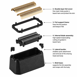 Tête de rasoir électrique de remplacement compatible avec <span class=keywords><strong>Wahl</strong></span> Professional 5 Star Series Finale 7043 # 8164 USB pour le visage et le corps, usage domestique - Product Image 4