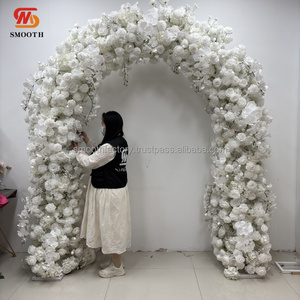 ดอกไม้บานสีขาวหรูหราทำด้วยมือสำหรับตกแต่งผนังซุ้มดอกกุหลาบดอกไม้ประดิษฐ์เรียบเนียนนุ่ม - Product Image 6