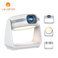 VEVSHAO Meilleur projecteur de cinéma maison 2024 A10 HD 1080p 4K Smart Android 9 Projecteur de cinéma maison avec support pour rotation à 270 degrés