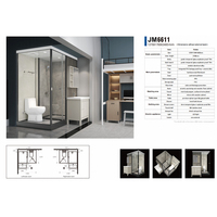 Ensemble d'accessoires de salle de bain de luxe, installation portable, salle de bain tout-en-un avec douche et toilettes préfabriquées