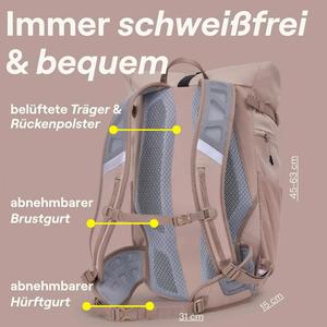 Mochila Unisex Enrollable de 23-27L con Compartimento Impermeable para Portátil |   Portabicicletas Compatible |   Diseño Reflectante de Poliéster a la Moda - Product Image 2